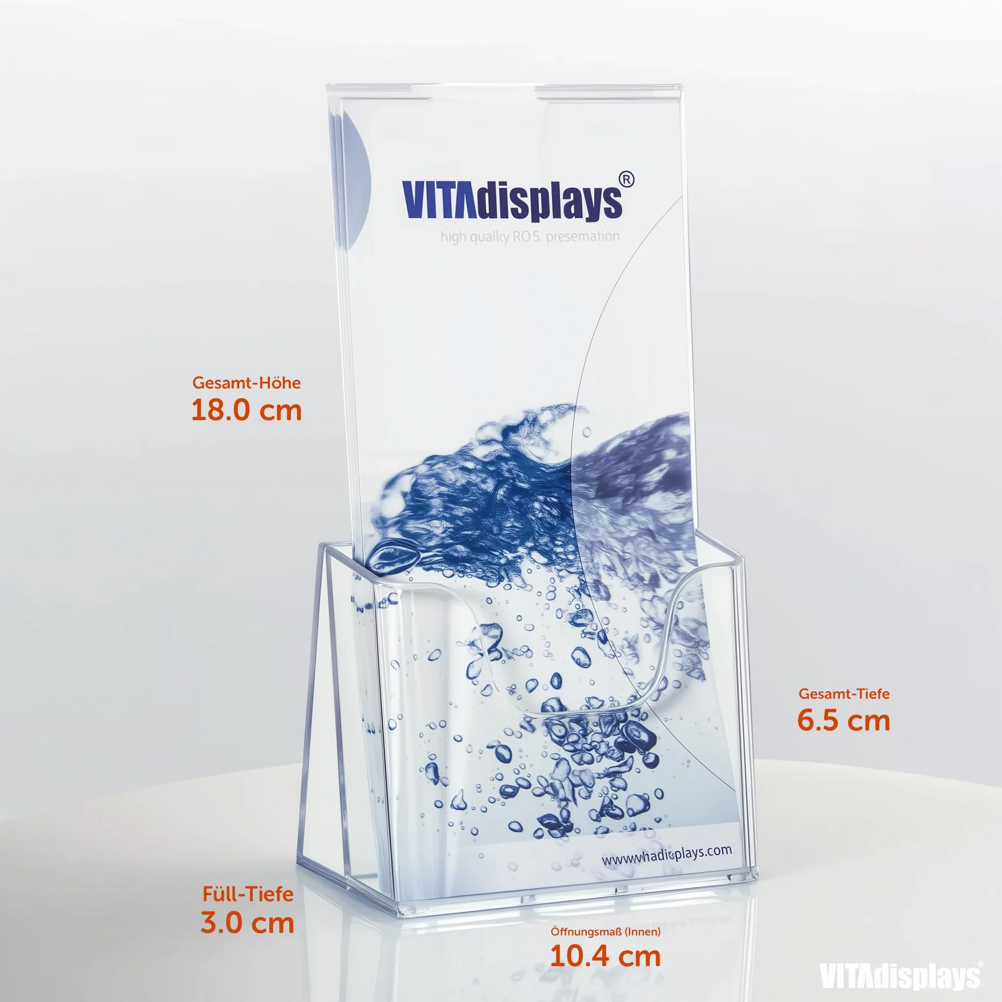 VITAdisplays NE-104 Expositor para folletos transparente 10 unidades