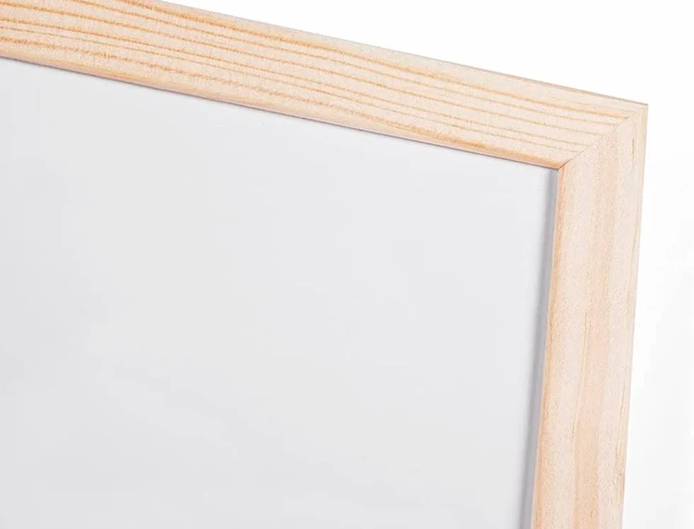Pizarra blanca 120x90 cm en melamina con marco de madera