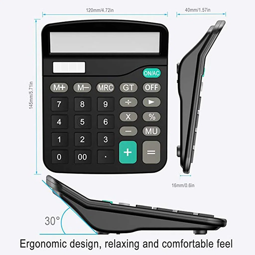 JFDBGU Office Finance Calculator Plastic Solar Computer Business Finance Office Calculator Oficina de la calculadora de Escritorio de 12 bits