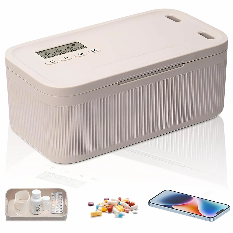Caja con Temporizador y Bloqueo Seguro, Taquillas temporales seguras, Caja de seguridad de autocontrol, Ideal para Teléfonos, Snacks, Medicinas y Control de Hábitos