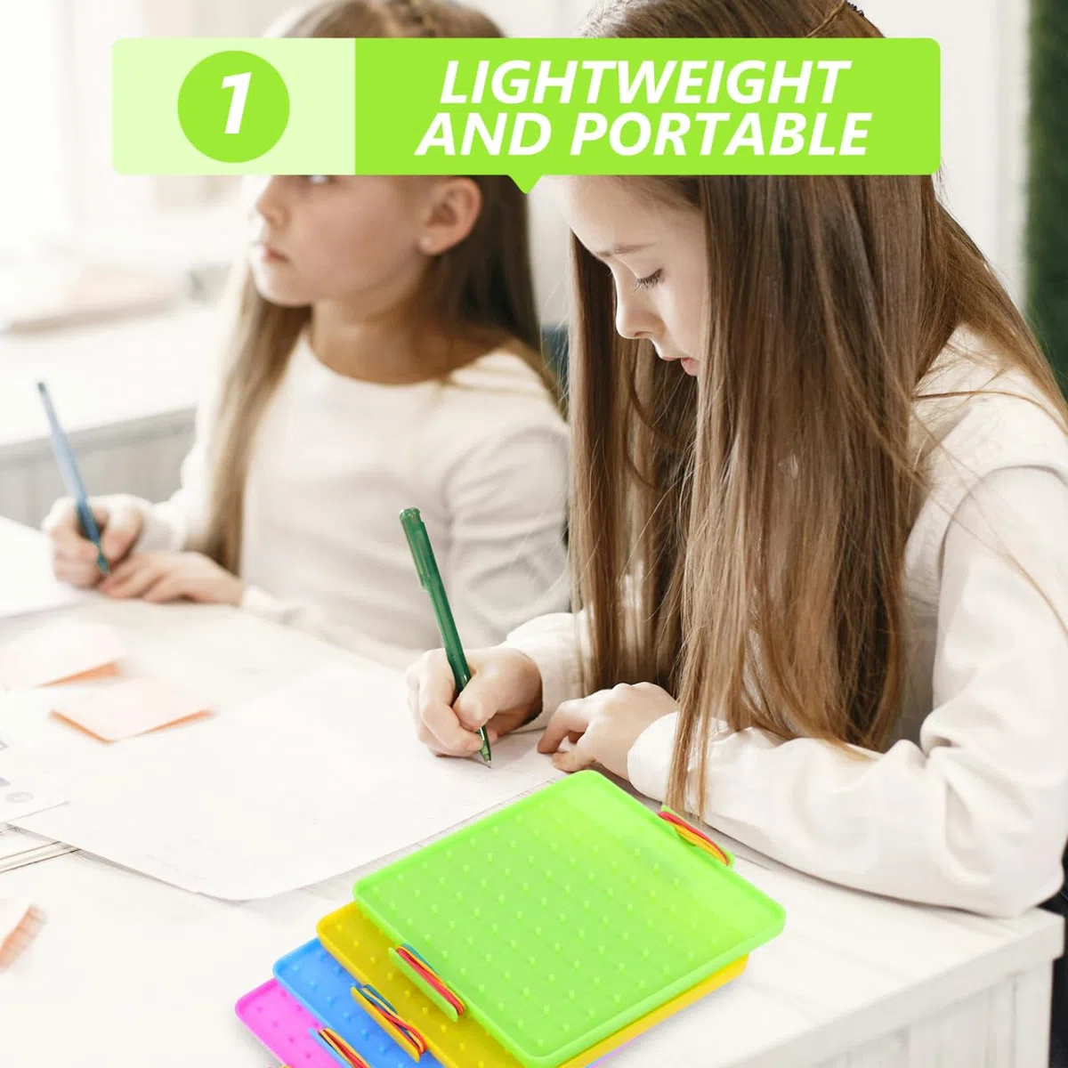 Gatuida 4juegos Geoplano De Doble Cara para Matemáticas Rompecabezas De Formas con Bandas Elásticas Juguete Educativo para Actividades De Aprendizaje Divertidas Primaria