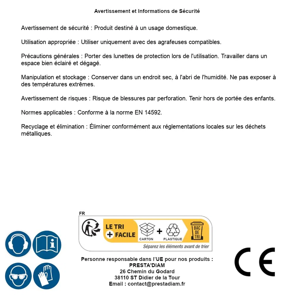 D-Work 10.000 Grapas galvanizadas Ad-04-12.3x4x0.58x1.02 mm