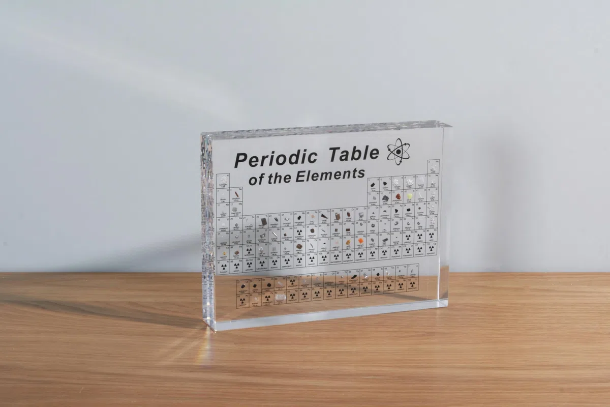 Tabla Periodica Acrilico, Tabla Periódica, Tabla Periodica de los Elementos, Tabla Periodica con Elementos Reales, 83 Elementos, Regalos de Química para Niños y Adultos (16 x 12 x 2,8 cm)