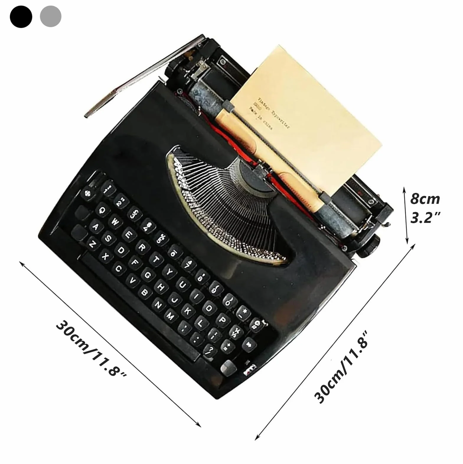 Máquina de máquina de Escribir Manual portátil Tradicional, máquina de Escribir clásico clásico Antiguo para escritores, máquina de Escribir nostálgico(Black)