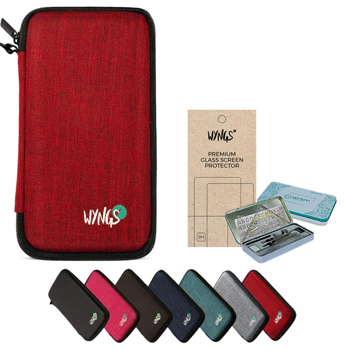 CALCUSO Accesorios Paquete Prémium Rojo Compatible para Calculadora TI-36X Pro MultiView
