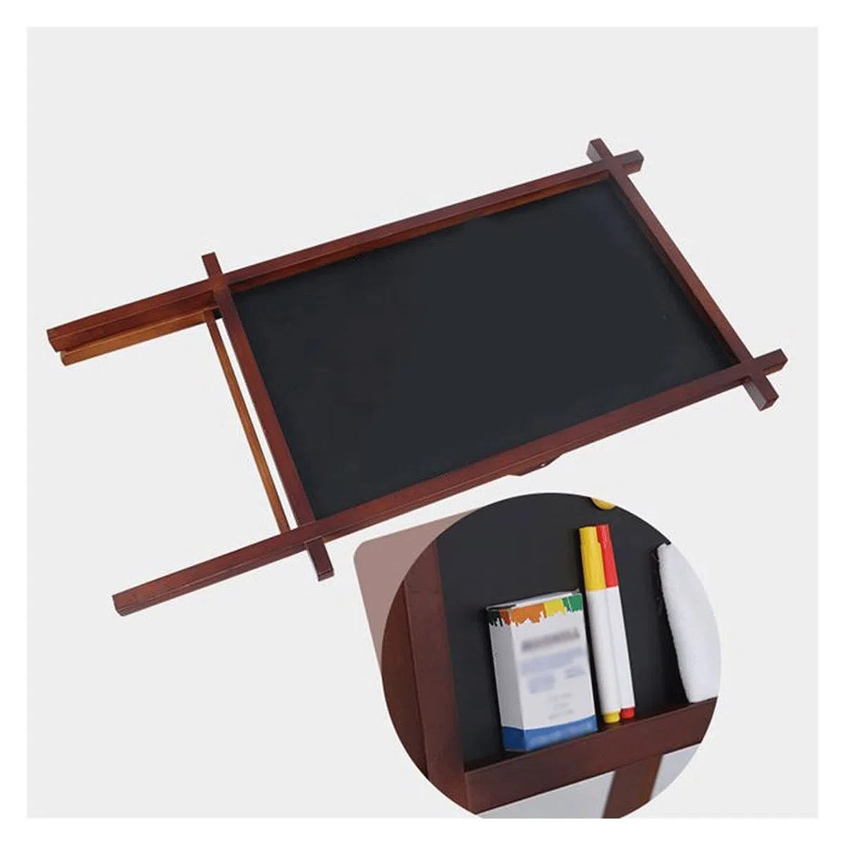 Restaurantes Soporte de pantalla Plegable de servicio pesado Un signo de marco Signo de la acera 17.5x28.34 pulgadas Pizarra de madera Vitrina para publicidad exterior o interior Soporte de cartel