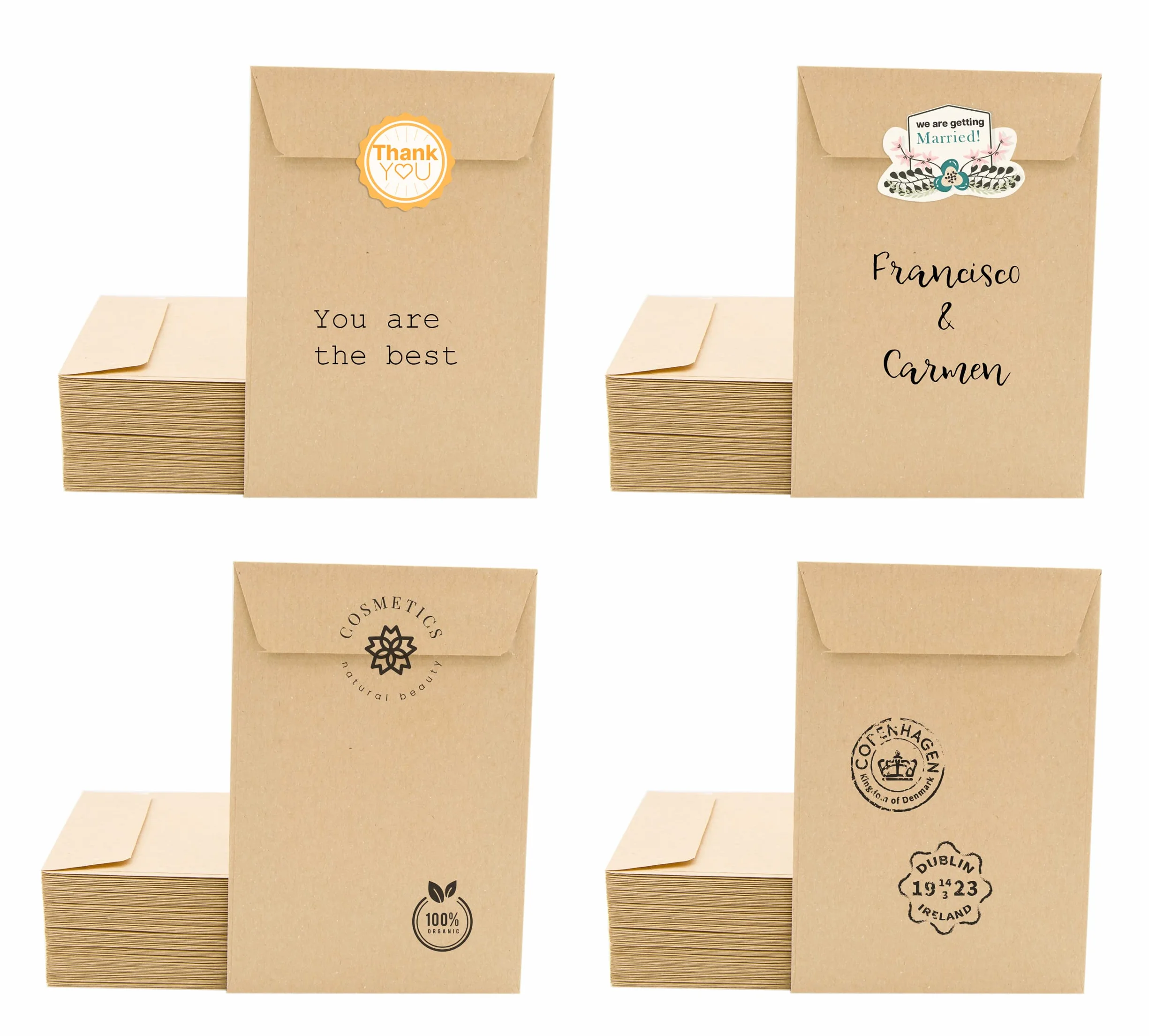 Sobres de Papel Kraft, Sobres para Documentos, Regalos, Invitaciones Boda y Envíos, Bolsas de Papel Resistentes, Versátiles para Todas las Ocasiones, Folio Prolongado - Ofituria (250x353, 50 uds)