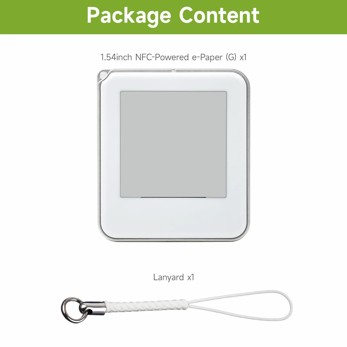 Waveshare 1.54inch Passive NFC-Powered E-Paper (G), Red/Yellow/Black/White 4-Color Displaying, No Battery, Wireless Powering & Data Transfer, Silver Metal Border