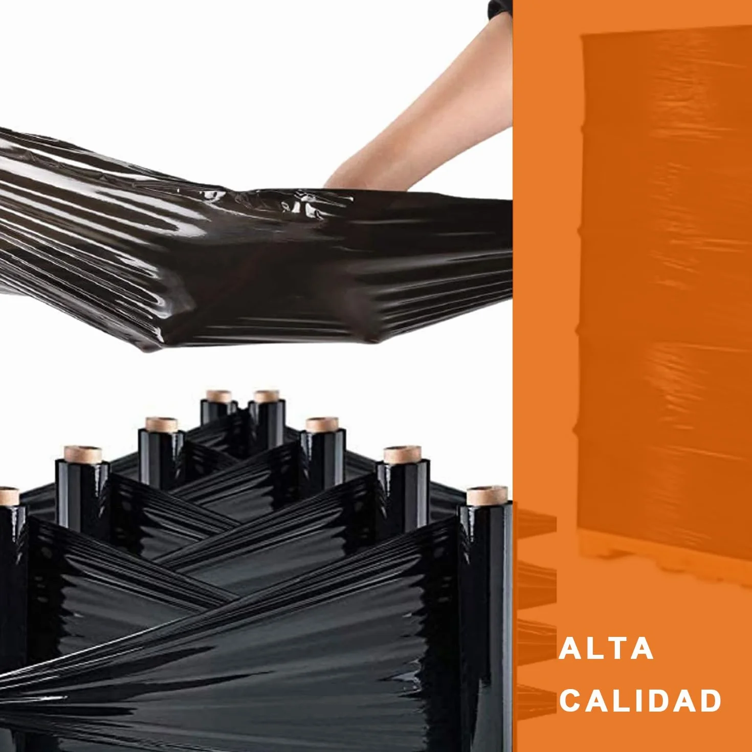 Film Embalaje Negro 1.4kg 5 Rollo 50 cm 23 Micras de Espesor