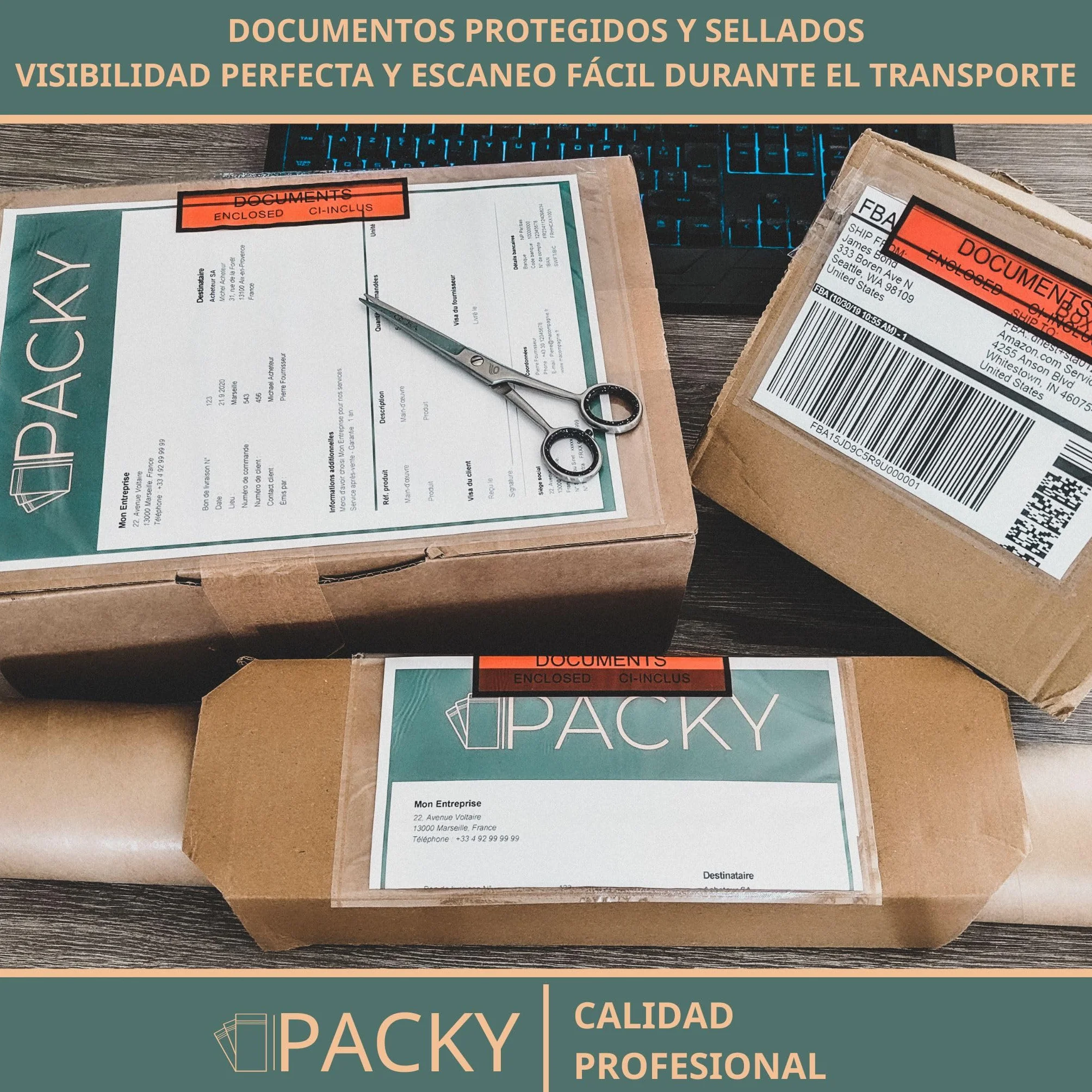 Sobres Portadocumentos Adhesivos A5 225x165 mm 1000 Unidades Transparente