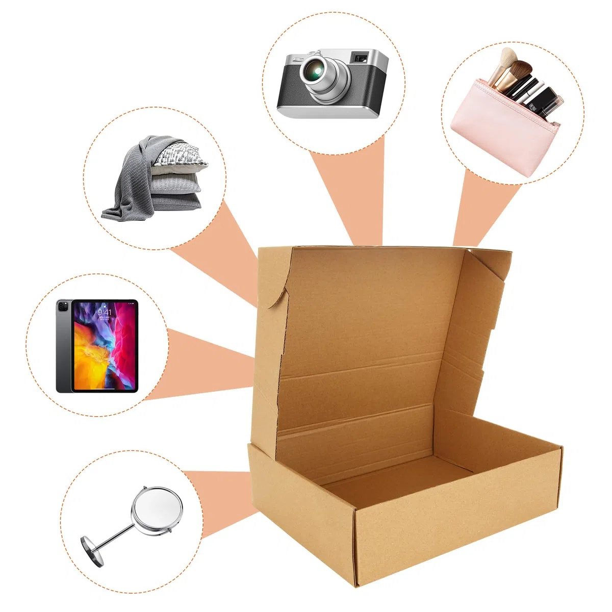 AKOLAFE 25 cajas postales, cajas de cartón corrugado de 25 x 20 x 7 cm para envío, cajas de envío para embalaje de pequeñas empresas, envío, correo y paquetes