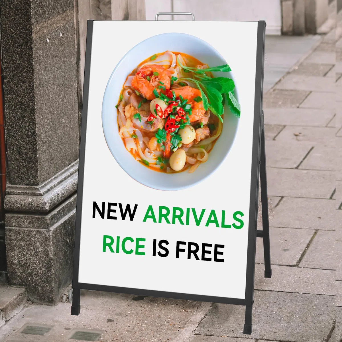 Tablero sándwich de 24 x 36 pulgadas con marco en A, resistente para carteles, portátil, plegable, para publicidad, color negro, paquete de 2 (solo marco, sin tablero)