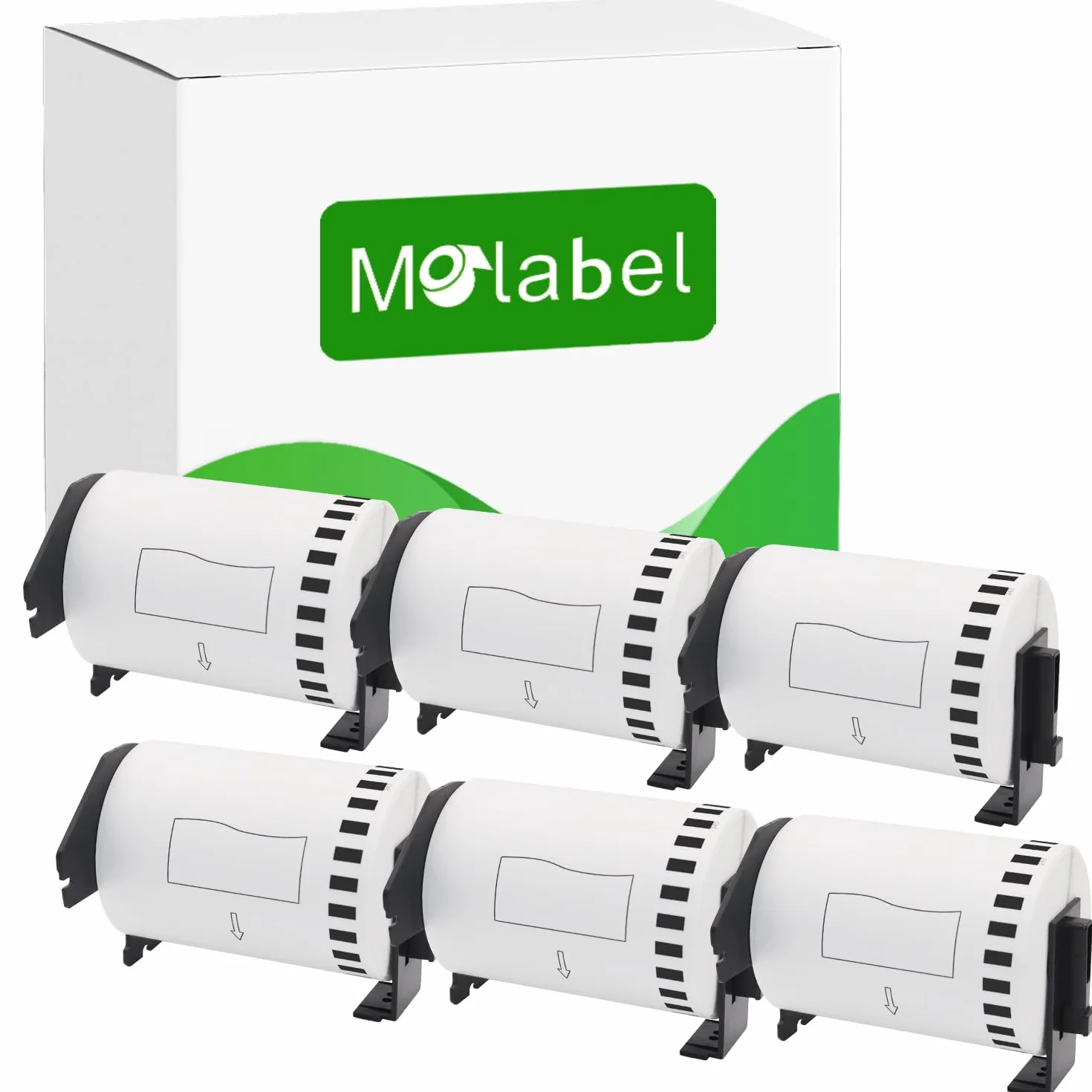 6 rollos de etiquetas continuas DK-22243 (papel) compatibles con Brother 102 mm x 30,48 m, adecuadas para impresoras de etiquetas Brother QL