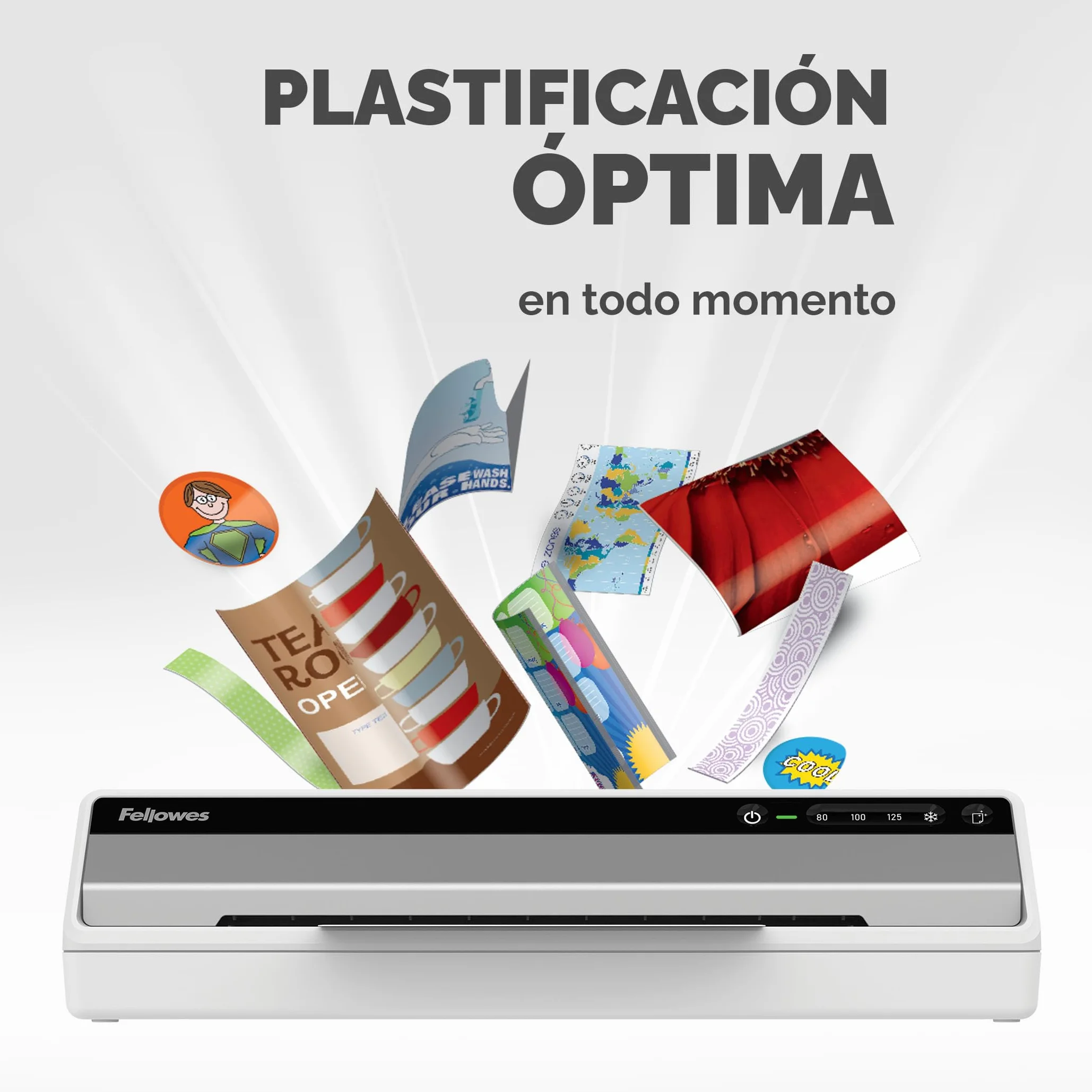 Fellowes Plastificadora Saturn A3 Pequeña Oficina – InstaHeat, lista en 60 segundos, sin atascos, apagado automático – Para fundas de 80/100/125 micras – Incluye 10 fundas – Uso en casa y oficina