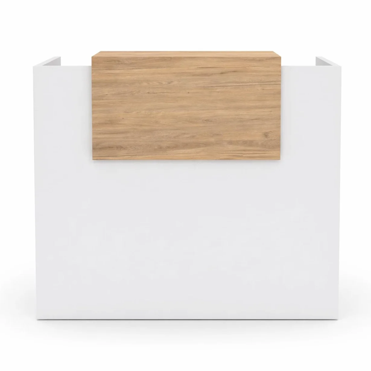 Mostrador Basic de Recepción para Oficina o Negocio - Moderno con Estante Interior Roble 120cm