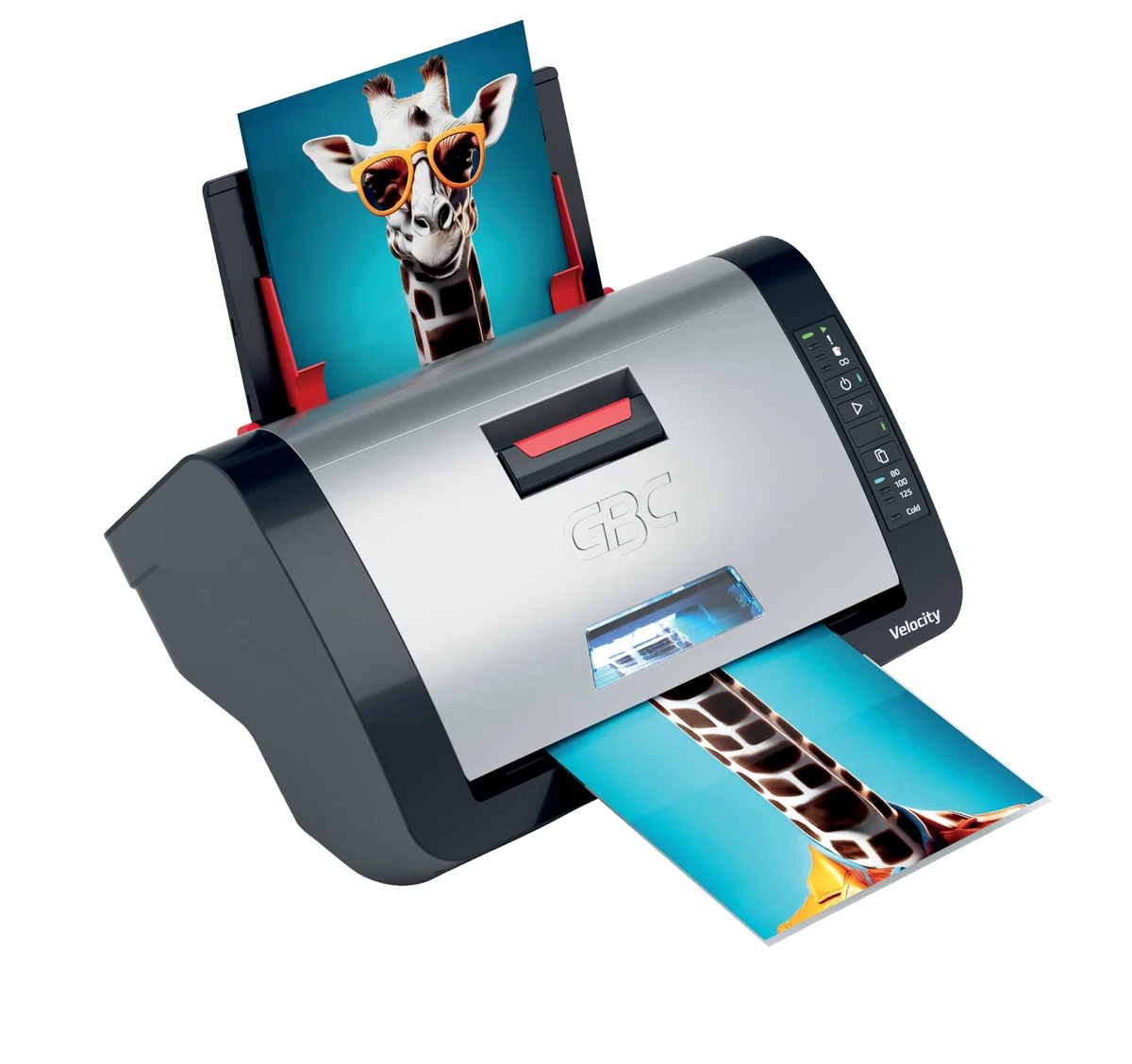 GBC Plastificadora Velocity Automática A4 - Máquina Plastificadora de Escritorio con Alineación y Corte Automático, Calentamiento y Ciclo Rápidos - Incluye Rollo Inicial 80 Micras - 42,5 x 23,5 x 34cm
