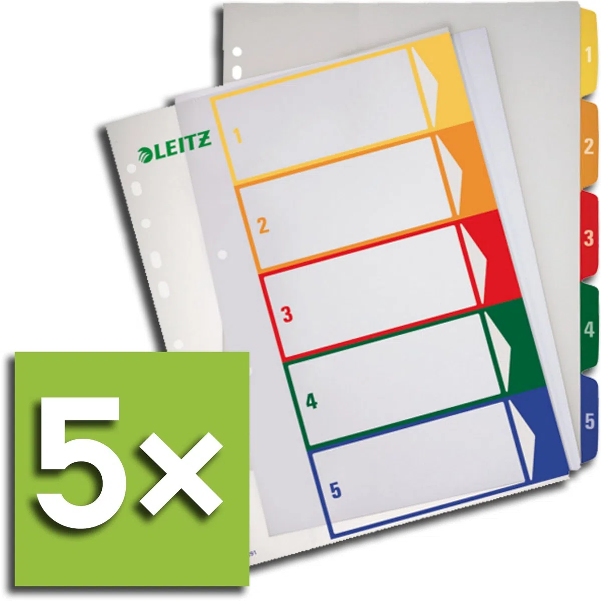 Leitz 1291 - Separadores para archivador (DIN A4), Transparente, 5 Register