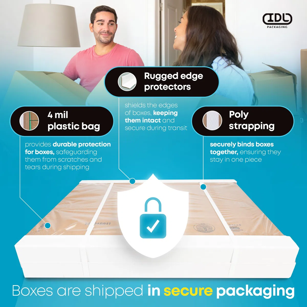 IDL Packaging Cajas de envío pequeñas de cartón corrugado de 8 pulgadas de largo x 8 pulgadas de ancho x 12 pulgadas de alto (paquete de 5) – Excelente elección de cajas de embalaje resistentes para