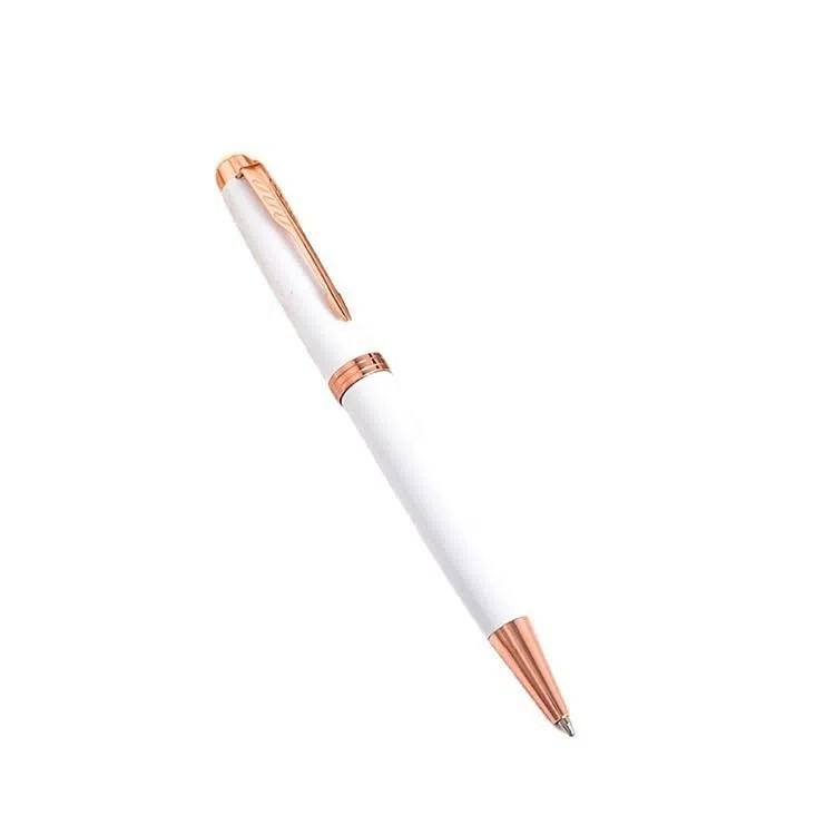 Pack De 5/10/20/50 Bolígrafos Metálicos Lujo Giratorios Oro Rosa Recargables Aceite Con Recambio Reemplazable Regalos Empresariales Para Oficina Y Corporaciones(White,20-piece set)