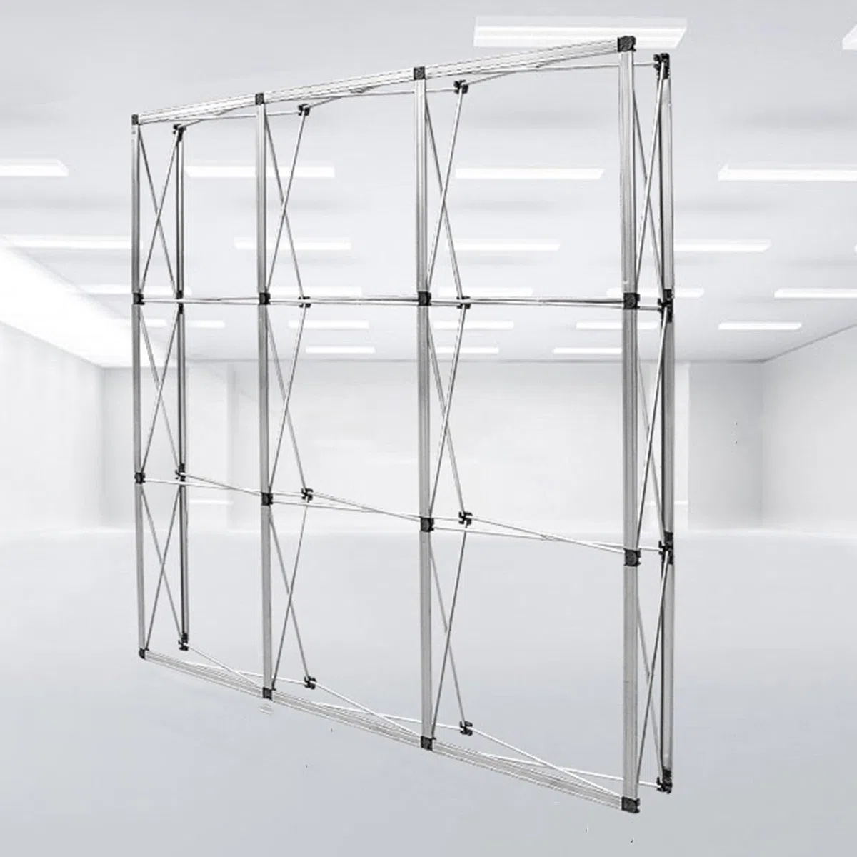 Expositor Plegable De Aluminio con Estructura De Tensión para Exposiciones Comerciales, Carteles, Conciertos, Fiestas De Cumpleaños, Firmas, Conferencias Y Boda(3 * 3 grid230*230cm)