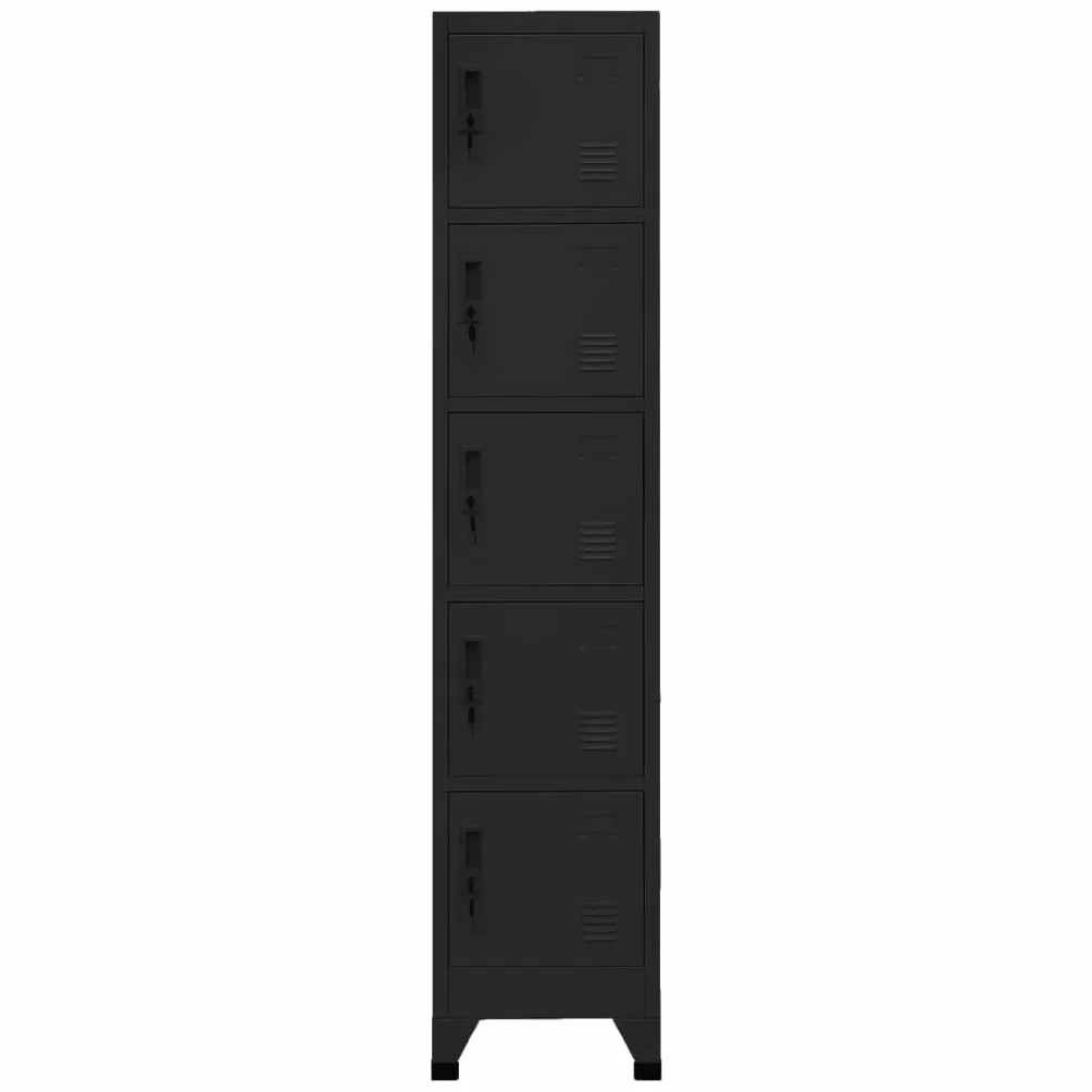 vidaXL Taquilla Armario Acero Negro 38x40x180 cm Almacenamiento