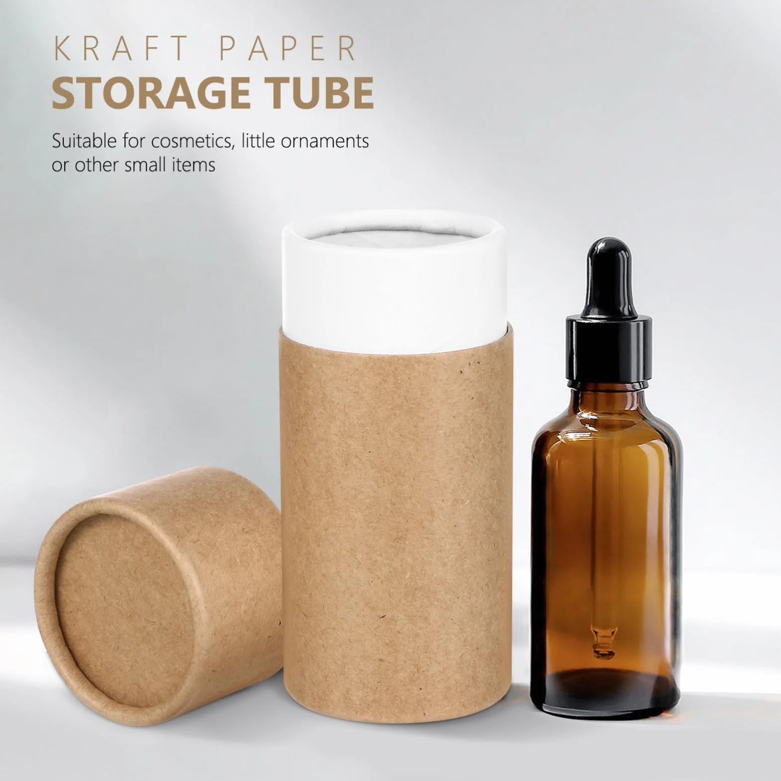 COHEALI 40 Piezas Caja Tubo de Papel para Aceite Esencial Tubos de Embalaje Kraft con Tapas