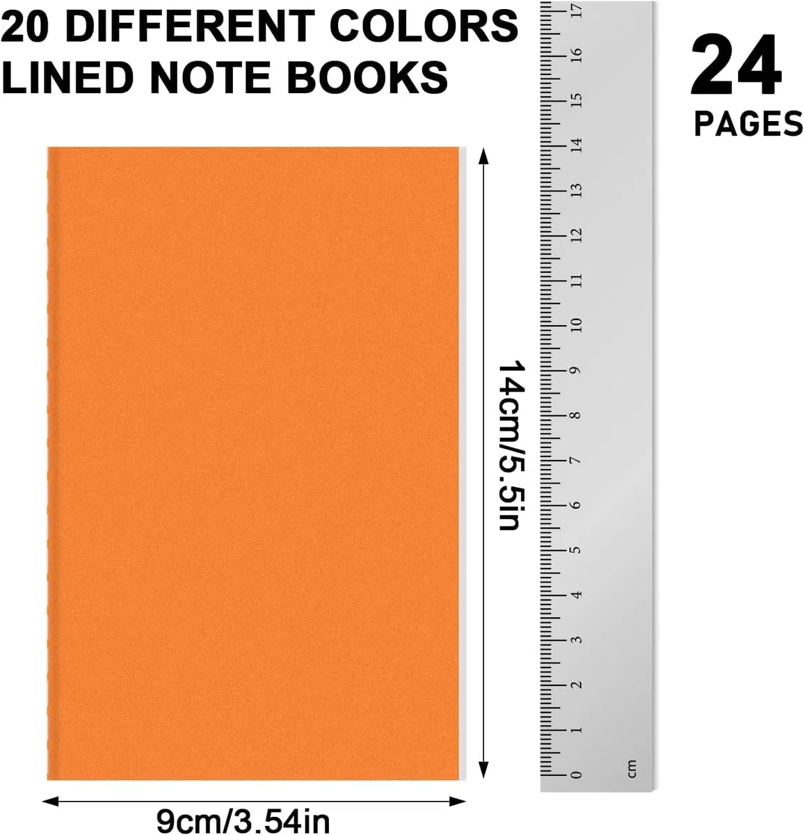 Paquete de 100 cuadernos coloridos a granel, cuadernos de bolsillo pequeño de 9 x 14 cm, blocs de notas rayados, cuadernos de bocetos para niños, estudiantes, oficina, 24 hojas/48 páginas (3.5 x 5.5