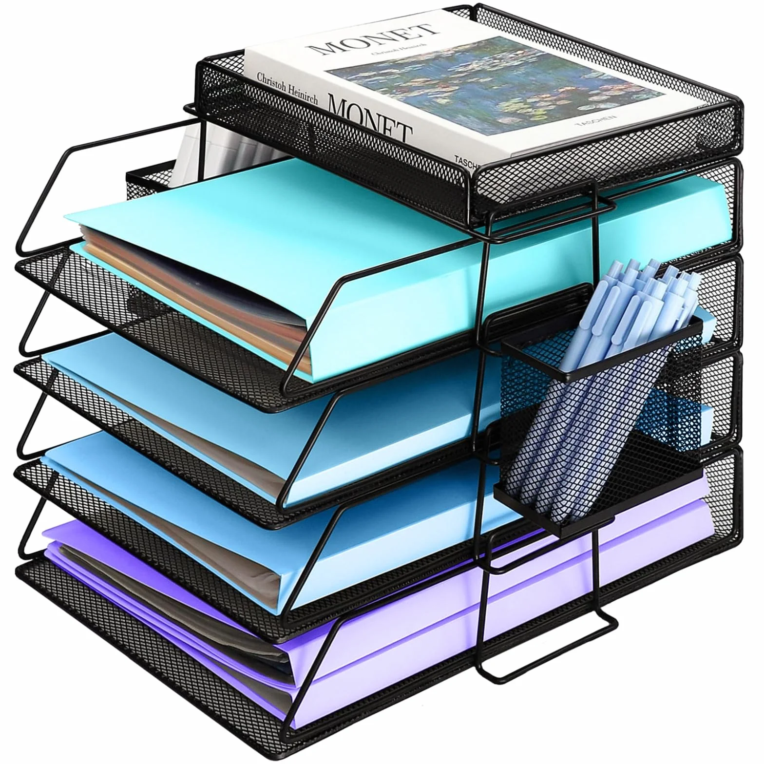 Bandeja para cartas, bandeja de archivo para escritorio de oficina, bandeja organizadora de escritorio, carpeta de bandeja de archivo de papel, organizador de escritorio A4, soporte de documentos para