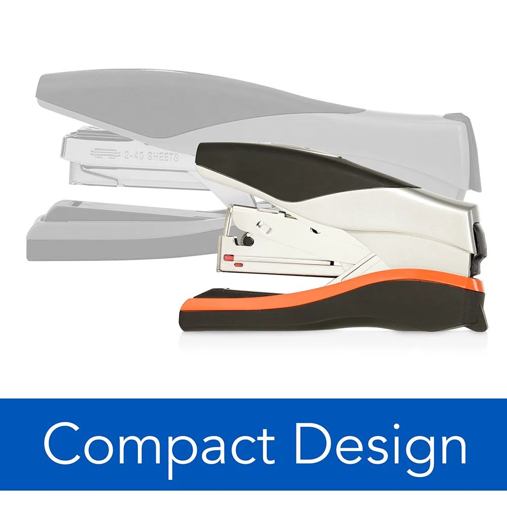 Swingline Grapadora, grapadora de escritorio de media tira, capacidad de 40 hojas, baja fuerza, tamaño compacto, oficina, escritorio, Optima 40, naranja/plata/negro, paquete de 6 (87842) (S7087842-CS)