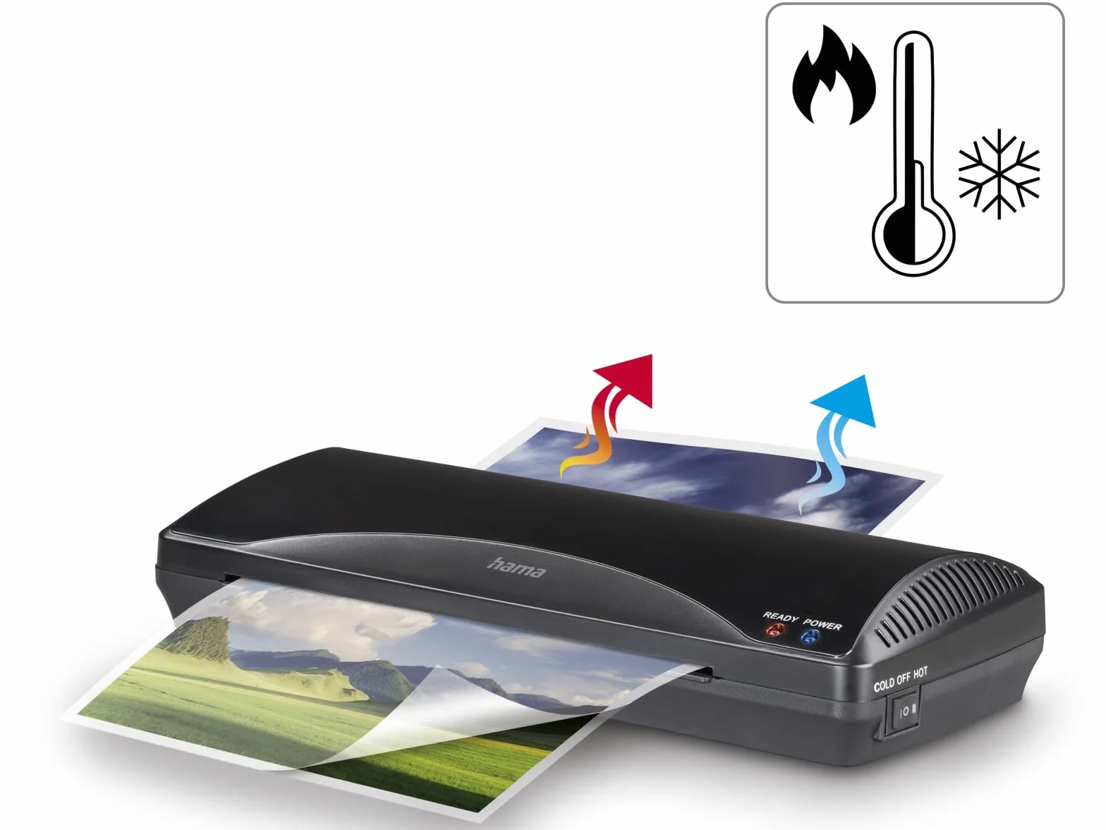 Hama Plastificadora Home & Office A4 Laminadora Caliente y Fría 2 Rodillos 250 mm/min Negro