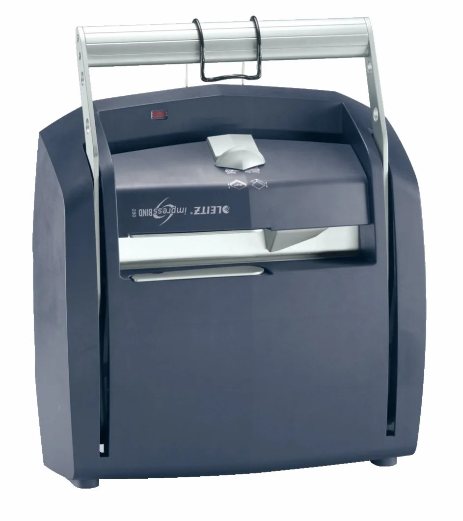 Leitz 73880000 – Encuadernadora Manual impressBIND 280 A4, Sistema De Canal Metálico Sin Perforación, Capacidad 280 Hojas, Ajuste Automático De Lomo, Uso Profesional