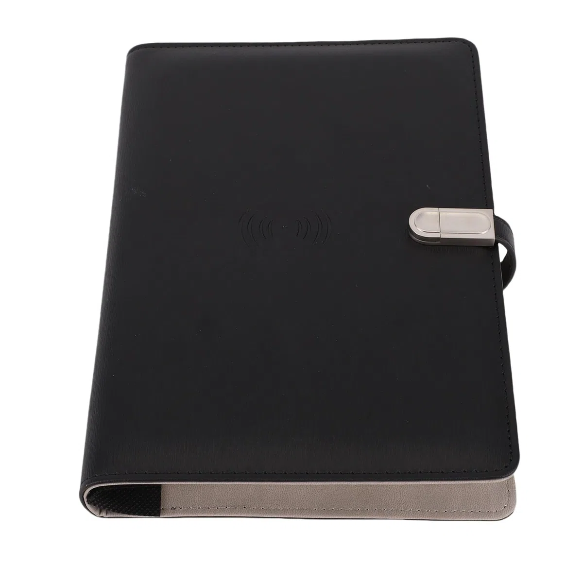 Domary Diario de Viaje de Carga Inalámbrica Personalizado con Luz y Banco Energía para Estudiantes y Empresarios - Cuaderno Cuero PU Duradero