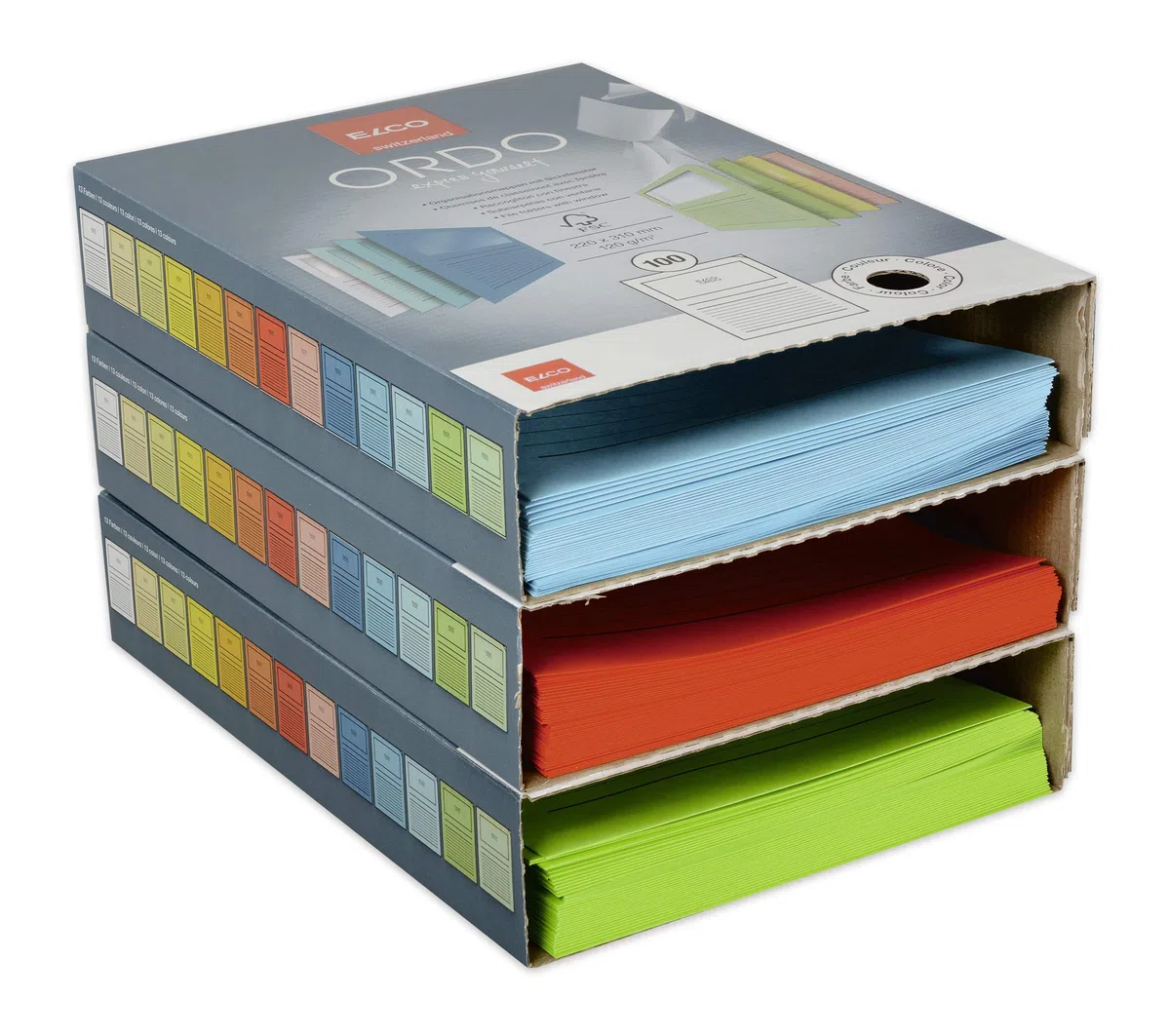 Elco "Ordo""Classico"" - Subcarpetas de papel con ventana - Blanco - caja de 100"