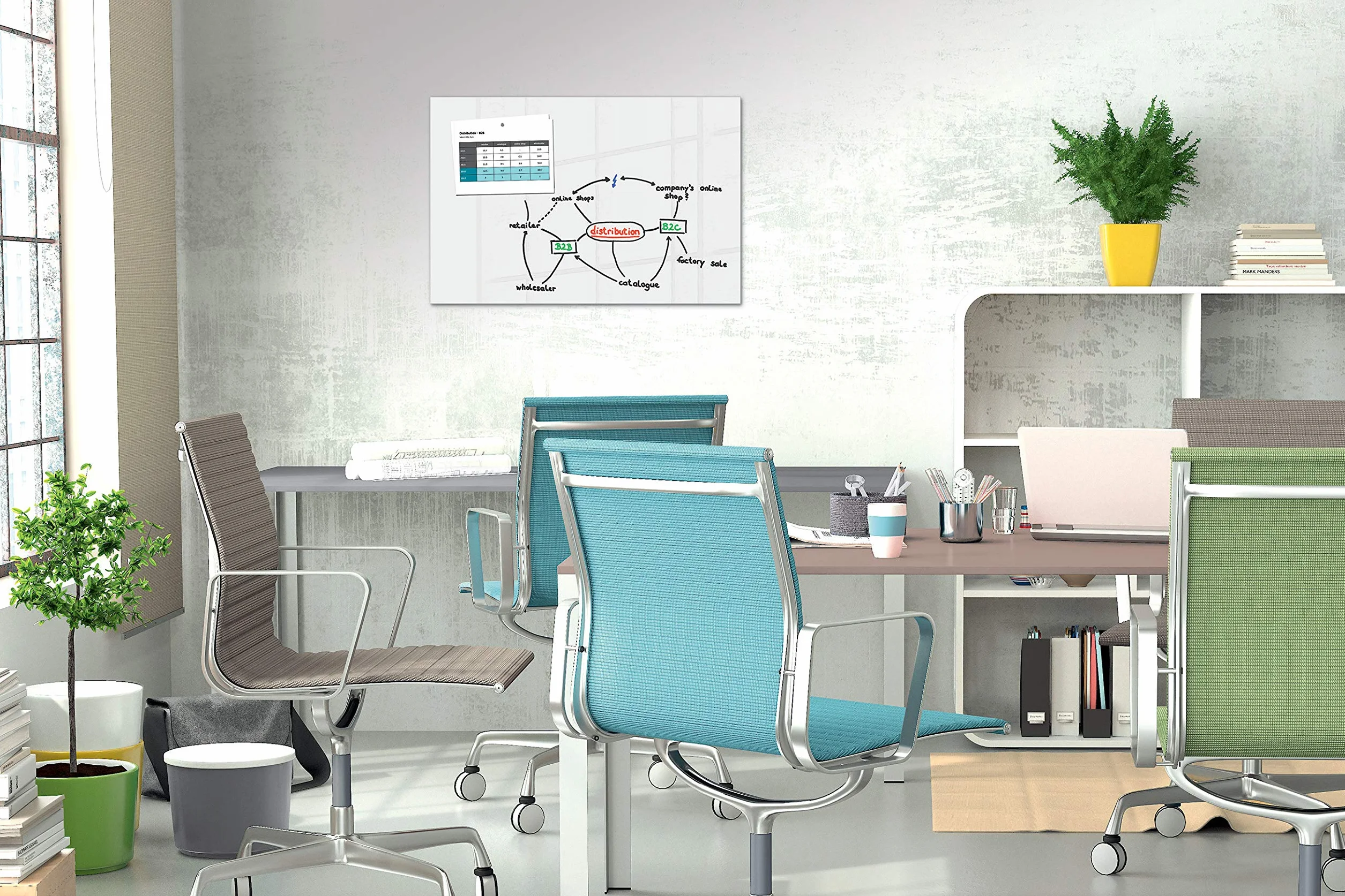 Be!Board B1300 Pizarra magnética de cristal 90x60 cm blanco puro