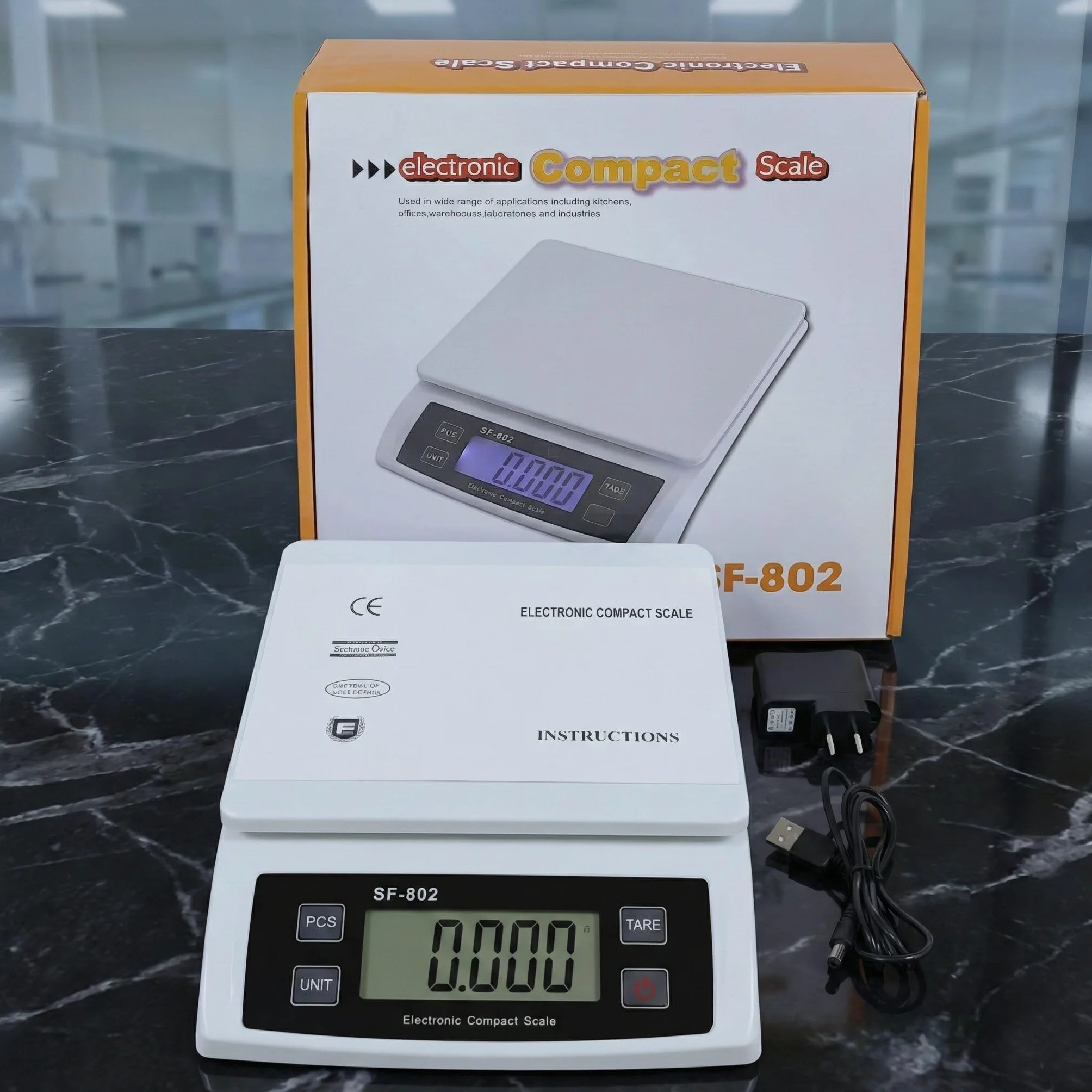Báscula Digital para Envíos 30kg, Balanza de Paquetería con USB y Red