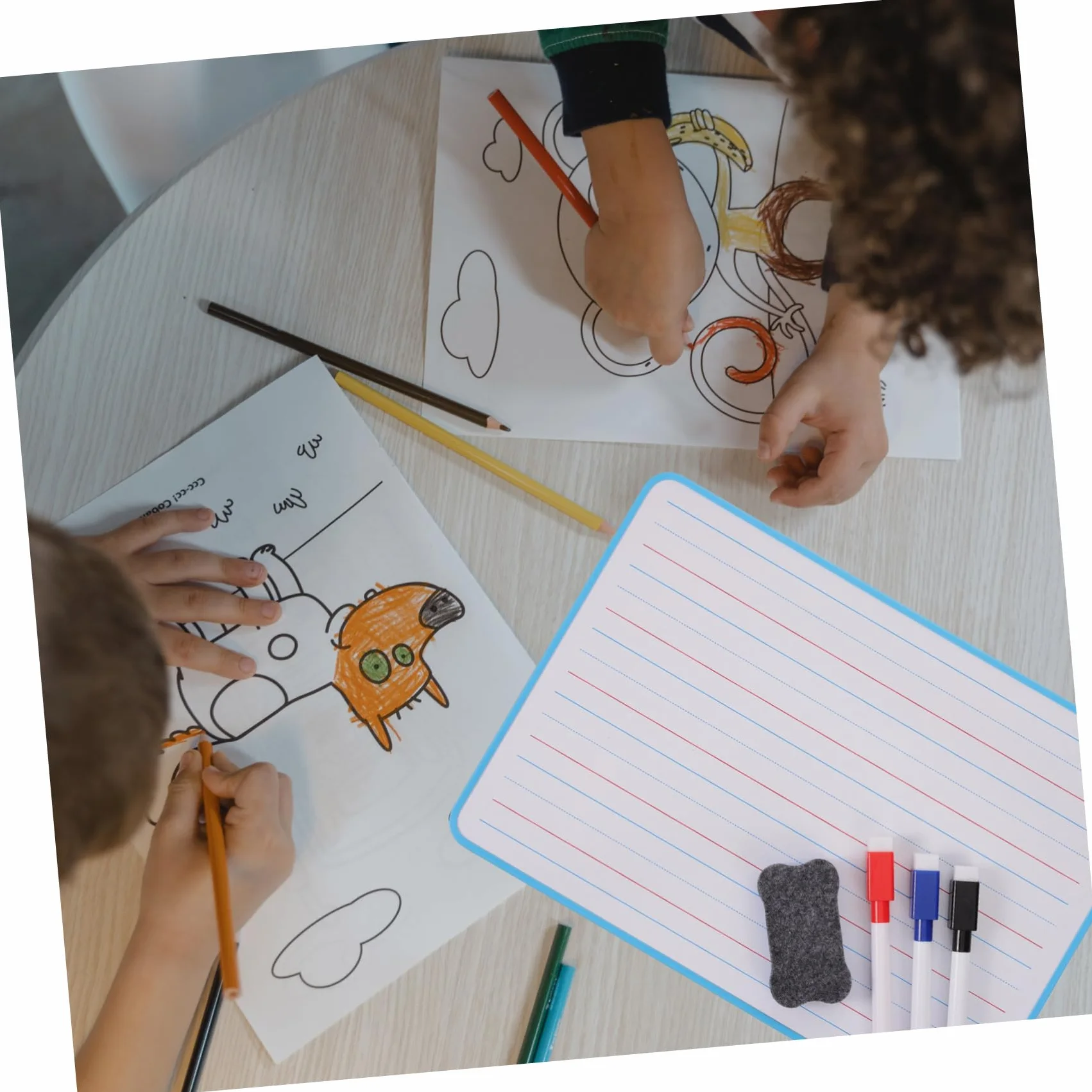 Tablero De Dibujo Para Pizarra Pequeña De Doble Cara Con Líneas Para Estudiantes Para Practicar Letras y Números Casa o Escuela