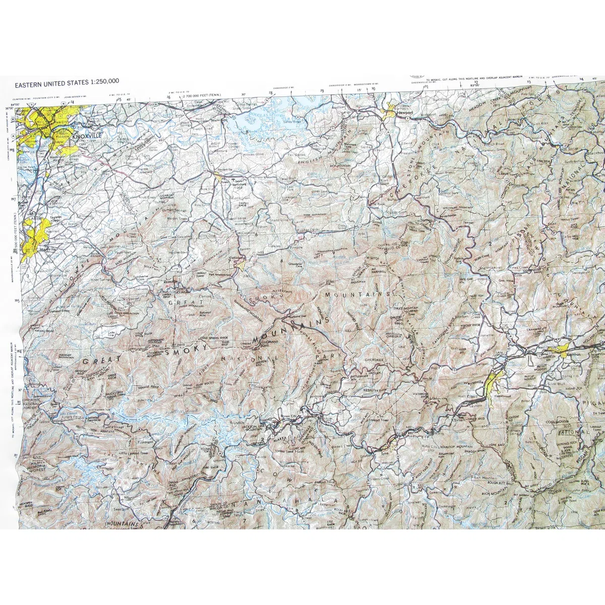 Hubbard Scientific Mapa 3D Knoxville NI171 | Un verdadero mapa de alivio elevado - Puedes sentir el terreno | Mapa moldeado formado al vacío | 32 x 20.5 pulgadas | Topografía detallada
