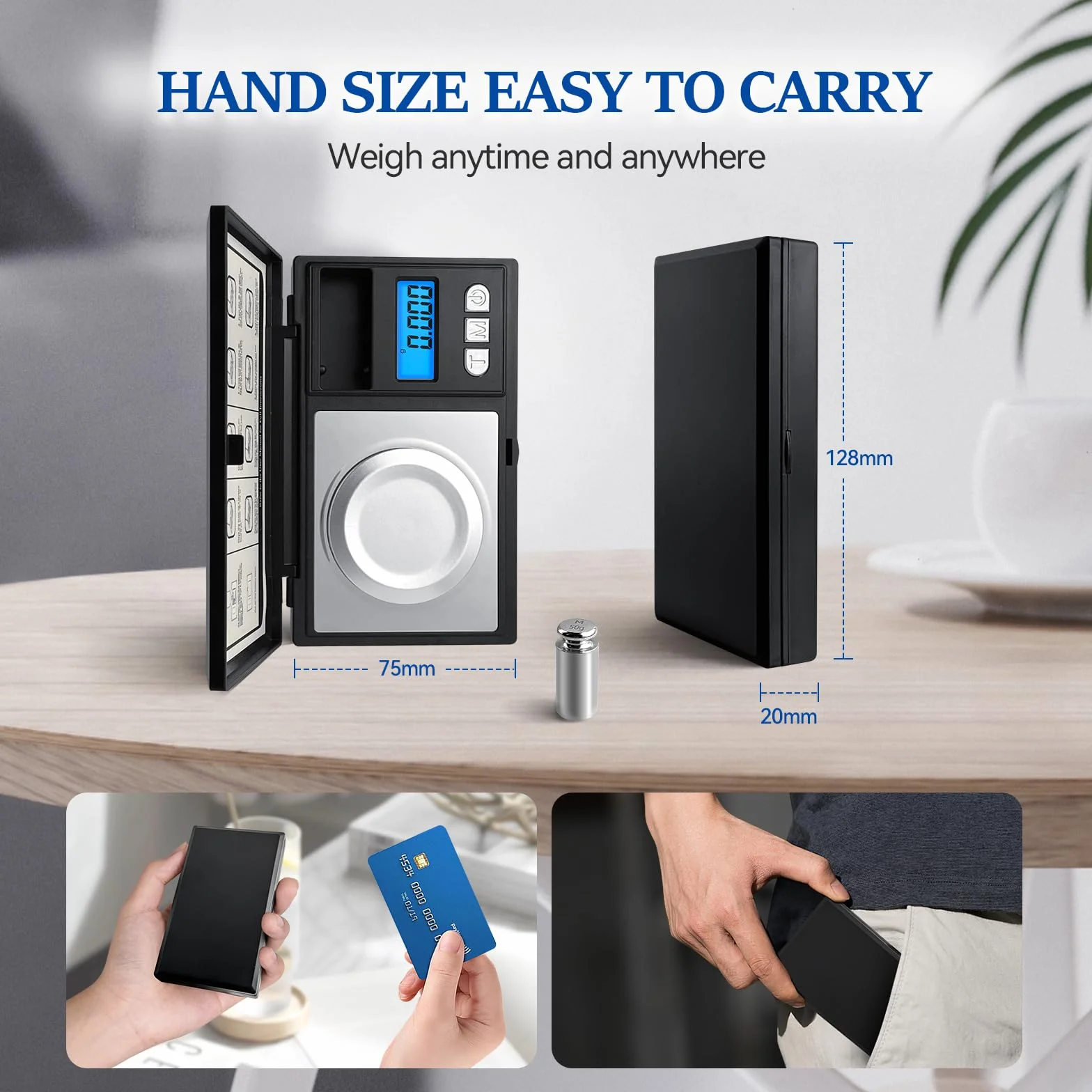 Báscula Precisión 0,001g/50g, Alta Precisión Balanza Miligramos con Pesas de Calibración, Balanza Precision Digital para Pesar Polvos, Medicamentos, Bascula Cocina con Pinzas y Bandeja, Negro