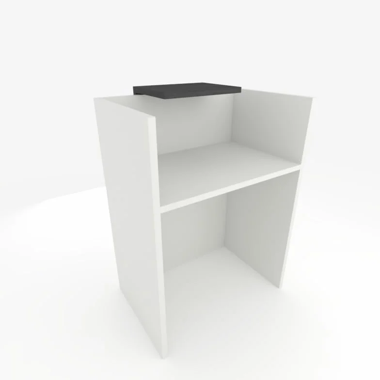 Mostrador Recepción Oficina 80x105x50 cm 19mm Blanco Roble Azabache