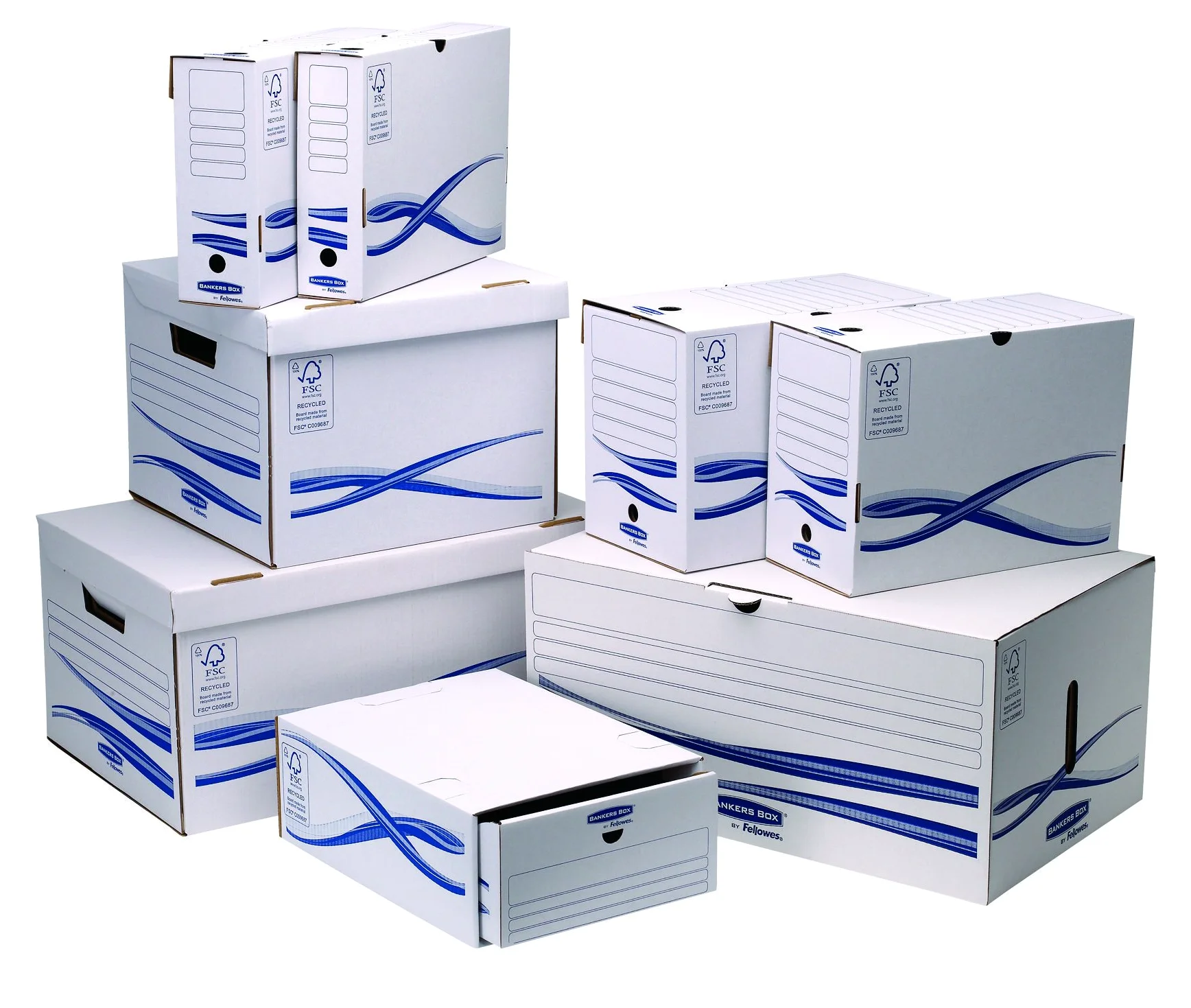 Bankers Box Pack 25 Cajas Archivo Definitivo A4+ Lomo 150mm Cartón Reciclado Blanco Azul