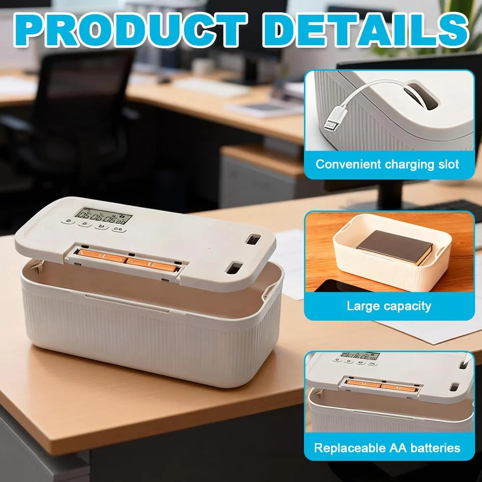 Caja de bloqueo de tiempo, teléfono móvil prisión con temporizador, caja de seguridad con 2 modos de trabajo, caja de seguridad para teléfono móvil con cerradura de tiempo, robusta caja fuerte para