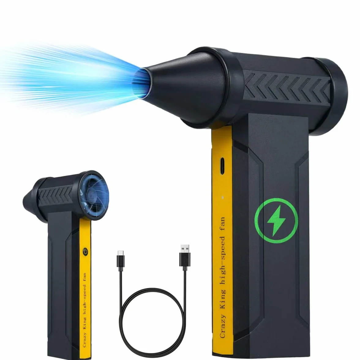 EMEBAY Soplador de Aire Comprimido/Ventilador Turbo Portátil, 160000 RPM de Pulverización de Aire Comprimido con Batería de 10000mAh, Pluma de Aire Comprimido Air Duster para Limpieza de PC, Casa