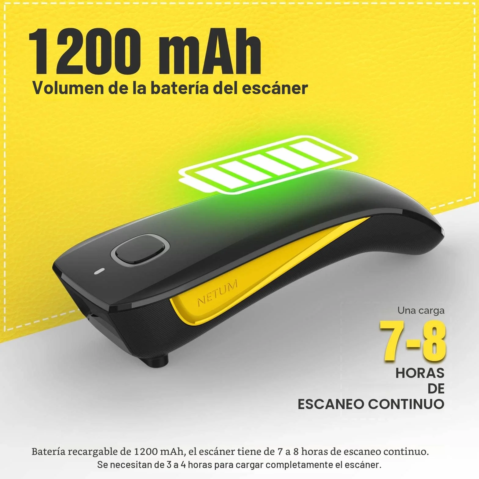 NETUM Escáner de código de Barras 1D 2D inalámbrico, Bluetooth QR escáner de Bolsillo portátil, para inventario para tabletas, iPhone, iPad, Android, iOS, PC y POS - C750