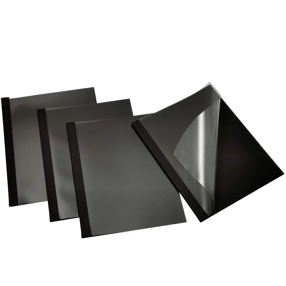 RAYSON Cubiertas térmicas de 3 mm, encuaderna hasta 25 hojas A4, transparente/negro, pack de 25