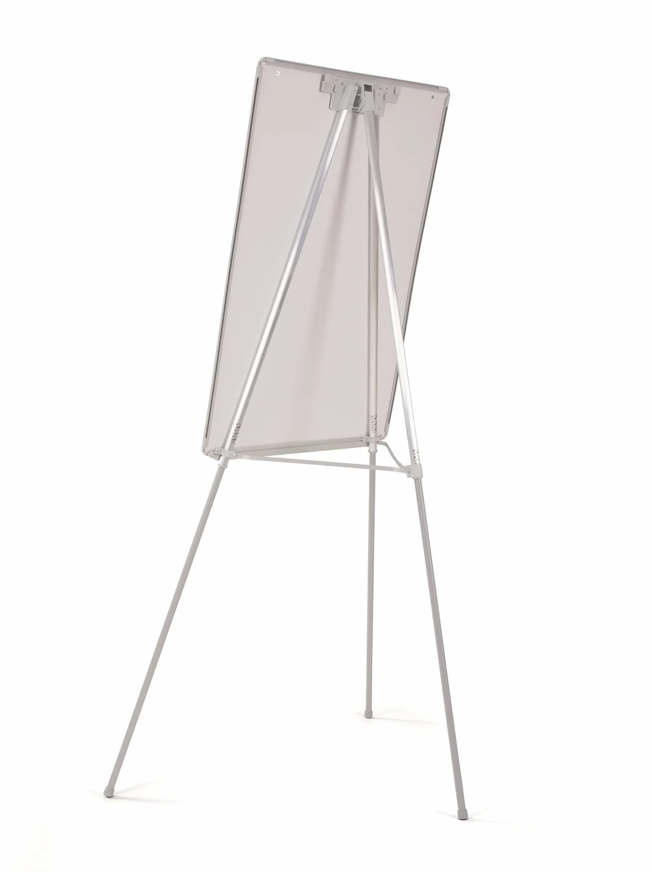 Bi-Office Pizarra Blanca con caballete de trípode basic, pizarra euro 70 x 100 cm, rotafolios con Marco Gris, con bandeja y clip ajustable para bloques