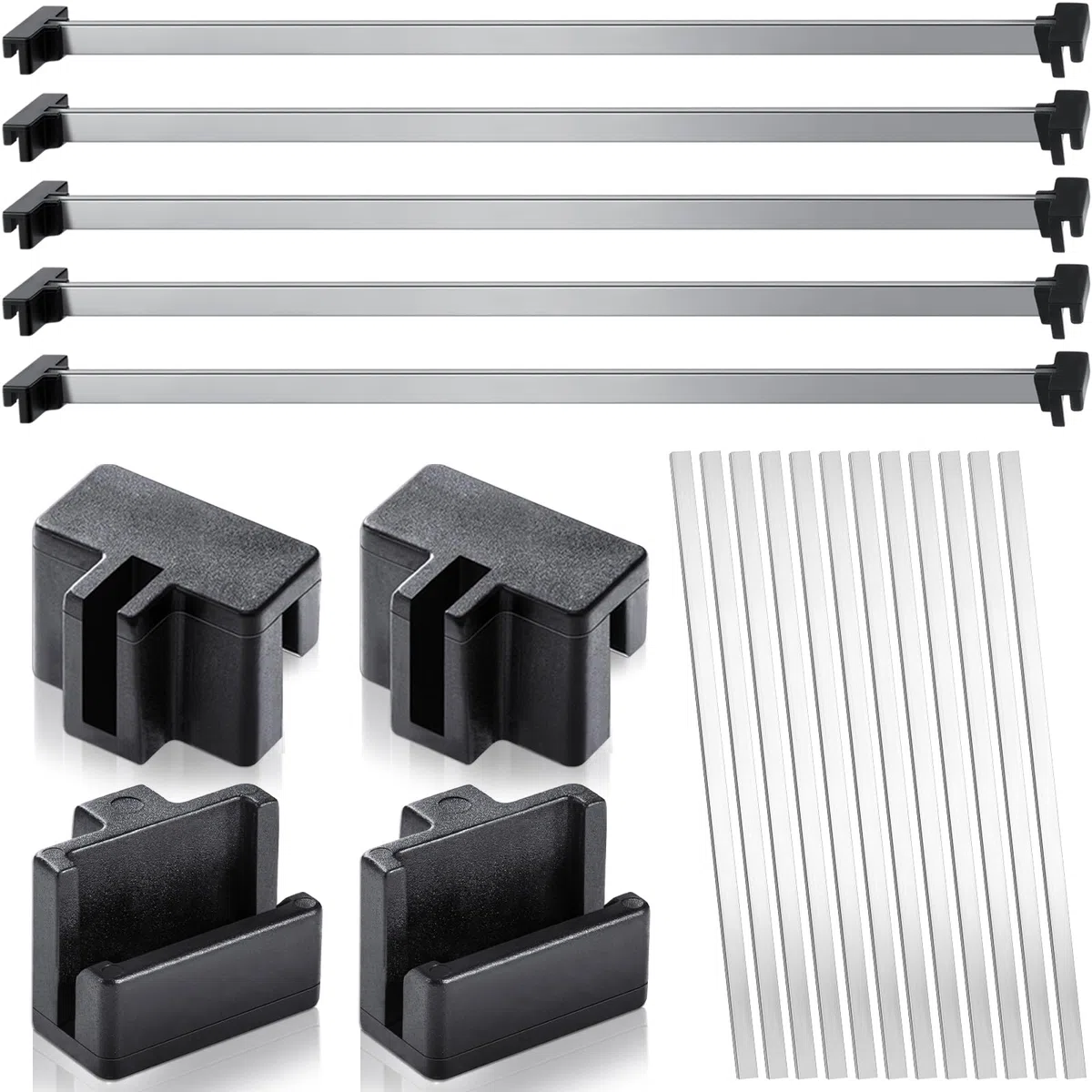 Epakh - Juego de rieles metálicos para archivador, con 12 separadores y 24 clips de rieles para carpetas colgantes, grosor del cajón inferior a 3,18 cm, 36 unidades (aluminio)