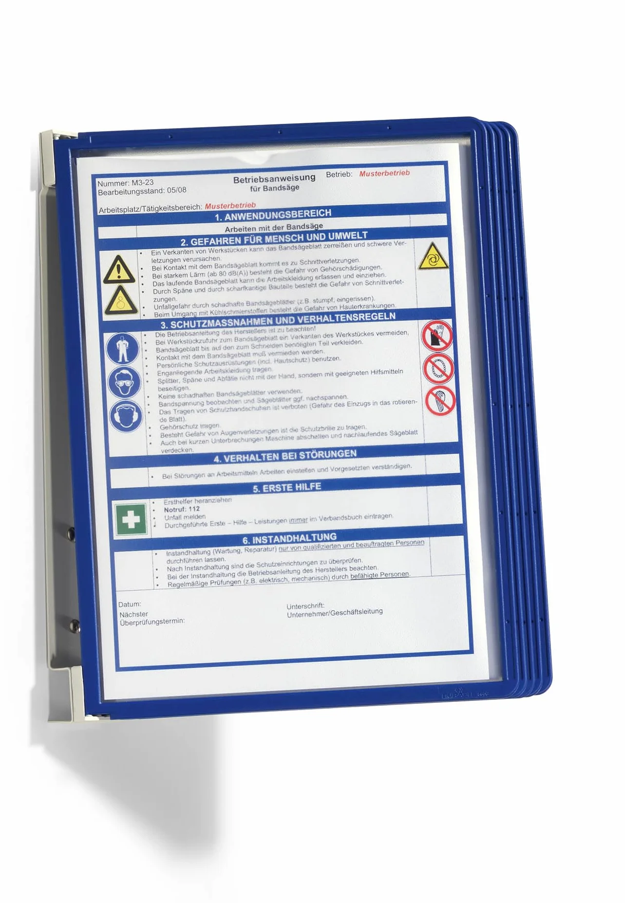 Durable 555107 sistema de paneles de pared (Vario Wall 5, con 5 paneles de pantalla A4) azul oscuro