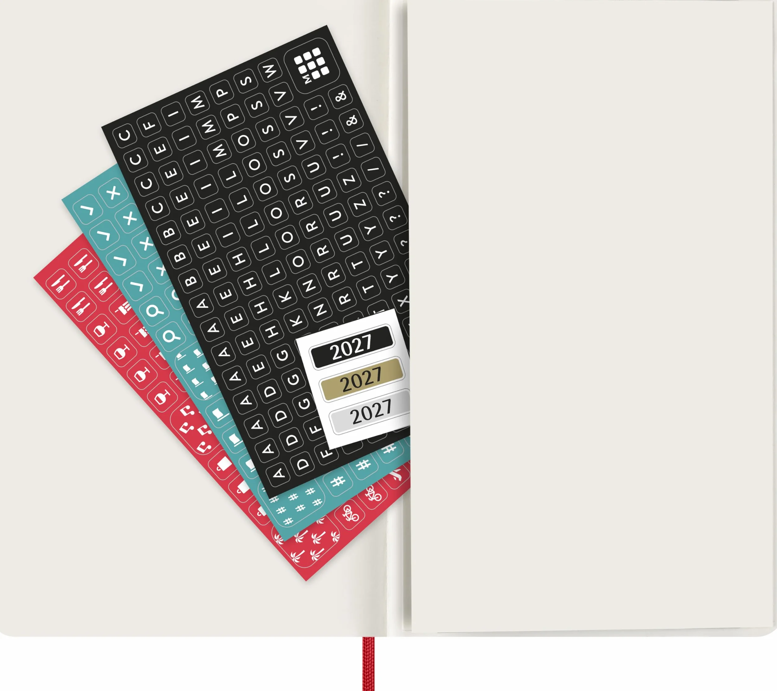 Moleskine Agenda Semanal 2027, 12 Meses, Tapa Blanda, Cierre Elástico, L 13x21 cm, Rojo Escarlata