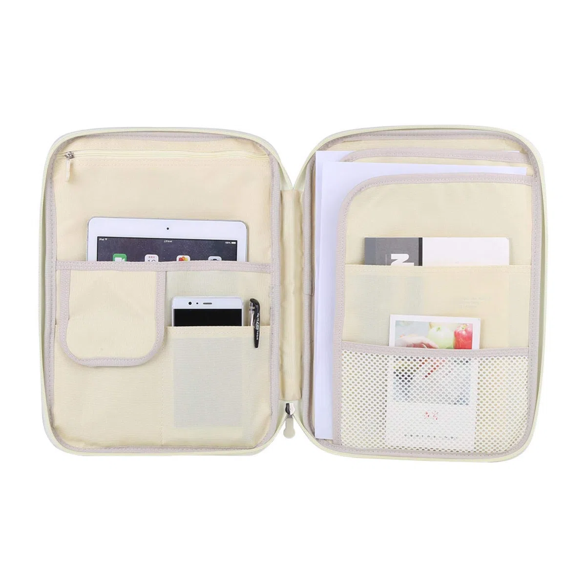 Bolsas multifuncionales para documentos A4, estuche de viaje impermeable con cremallera, organizador de portafolios para bolígrafos, documentos(Púrpura)
