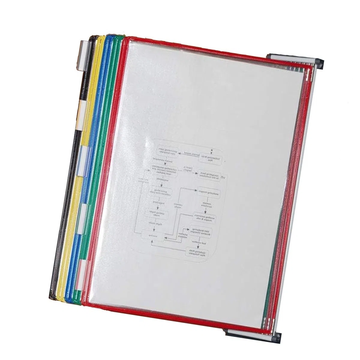 Carpeta, 10 bolsillos, expositor de menús pared, resistente metal y PVC for almacenamiento documentos A4 en oficinas restaurantes